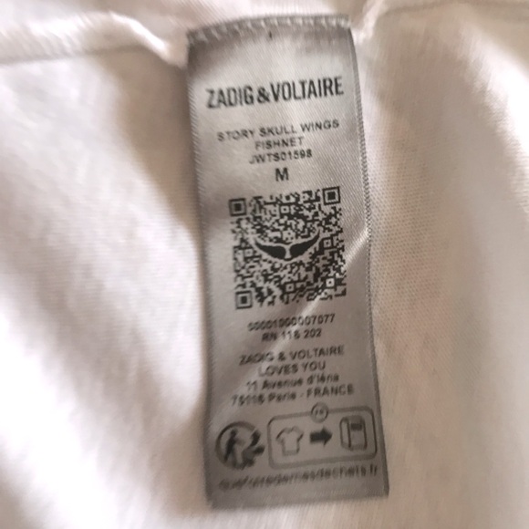 ZADIG & VOLTAIRE Story Fishnet Skill T Shirt - Picture 9 of 11